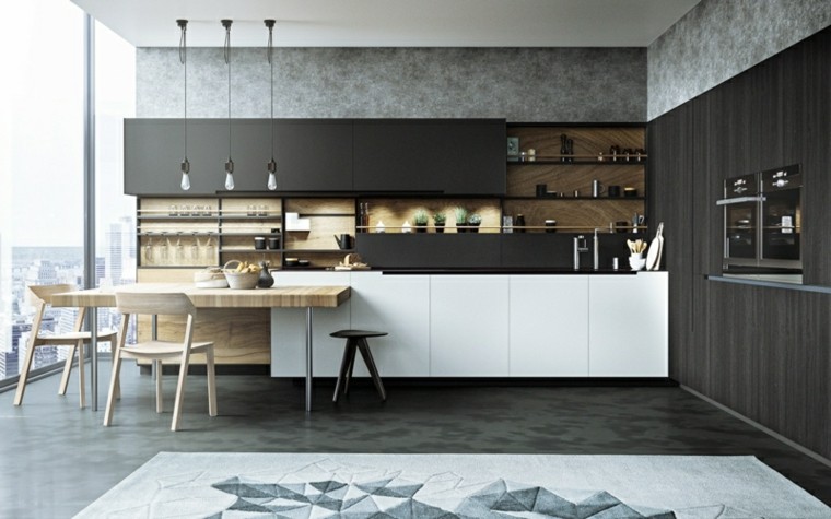 Color negro para la cocina, 50 ideas creativas y diferentes. De cocina creativo Decoracion