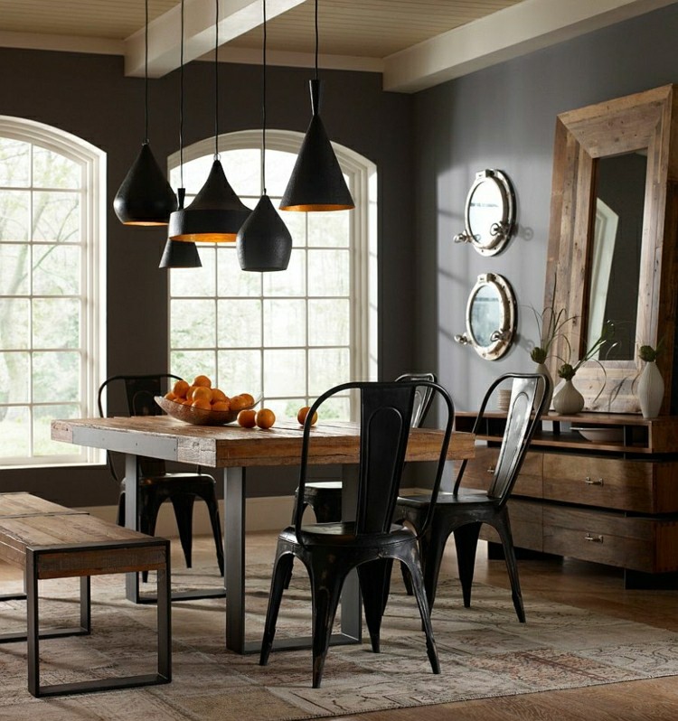 Muebles de comedor de colores oscuros 50 ideas Comedores de diseño moderno
