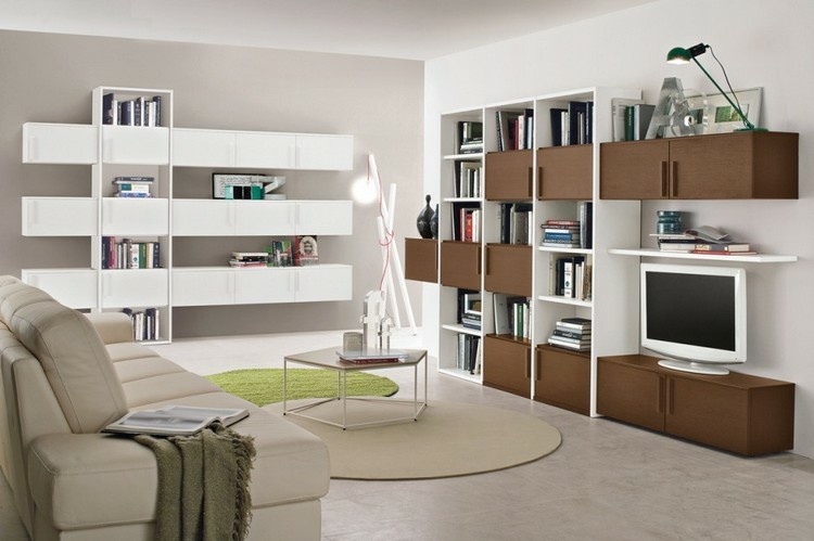 Estanterias modulares para salones modernos 38 ideas Salas de madera modernas