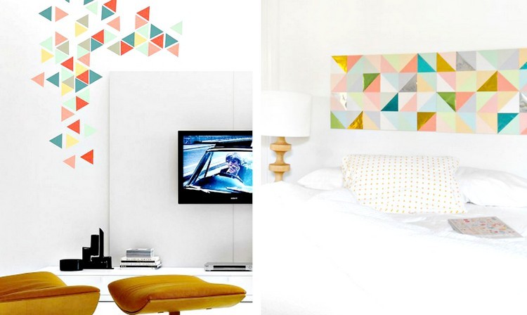 bonita decoración con triángulos de colores formas triángulos colores paredes