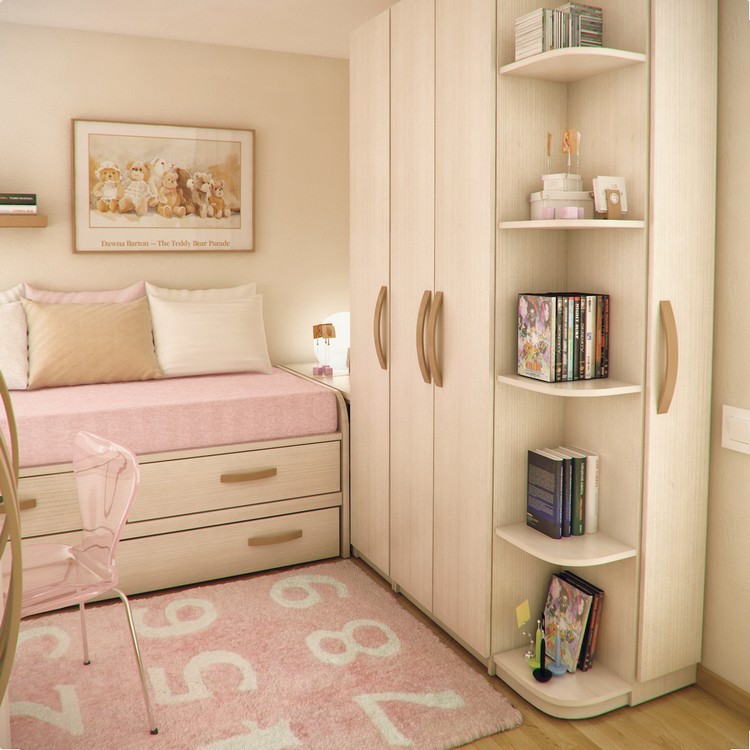 Habitaciones juveniles muebles para espacios pequeños Estantes para dormitorio juvenil