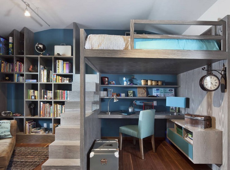 Habitaciones juveniles muebles para espacios pequeños Estantes para dormitorio juvenil