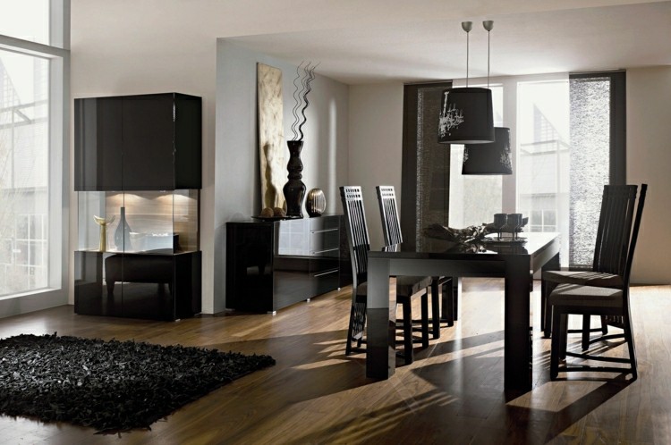 Muebles de comedor de colores oscuros 50 ideas Mesas de comedor color crema