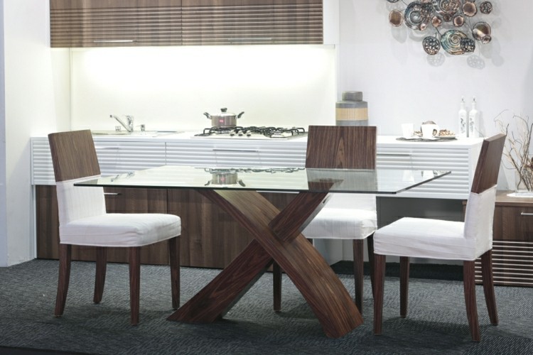 Muebles de comedor de colores oscuros 50 ideas Bases para mesa de comedor