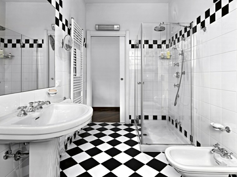 Baño suelo blanco: azulejo antiguo baños de baldosas and blanco y ... Ideas Baño Vanidades