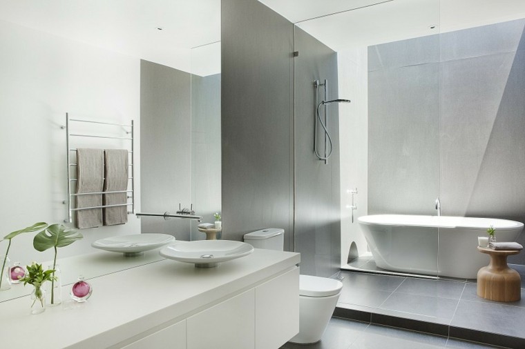 Baños modernos con ducha 50 diseños impresionantes Cuadradas creativo Bañeras