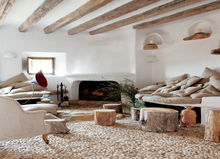 Chimeneas rusticas modernizadas 38 modelos geniales Living moderno y rustico