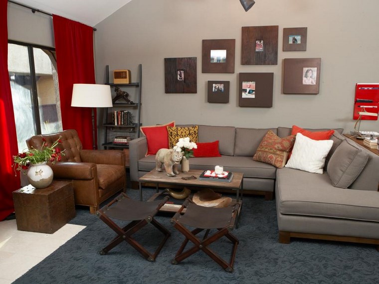 Colores de pintura 50 ideas para el salón Salon marron y blanco