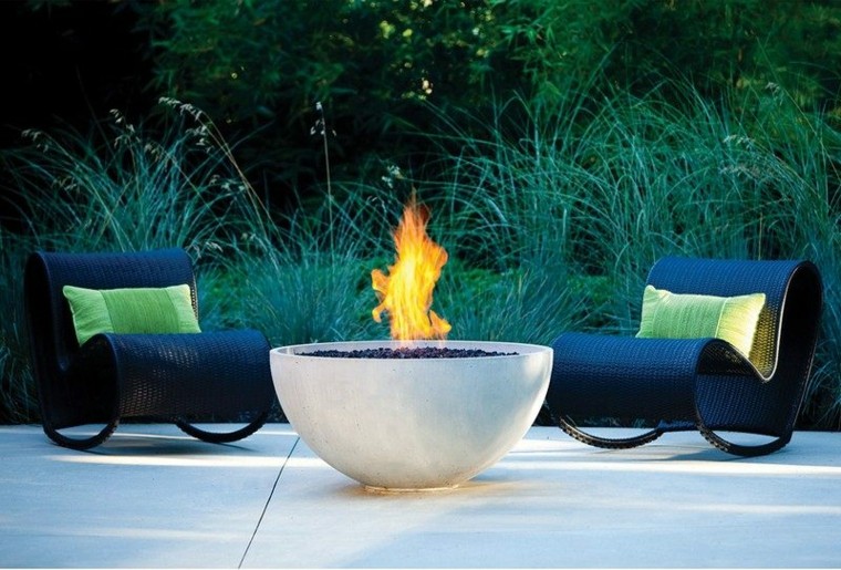 Fuego para espacios exteriores, 50 ideas modernas.
