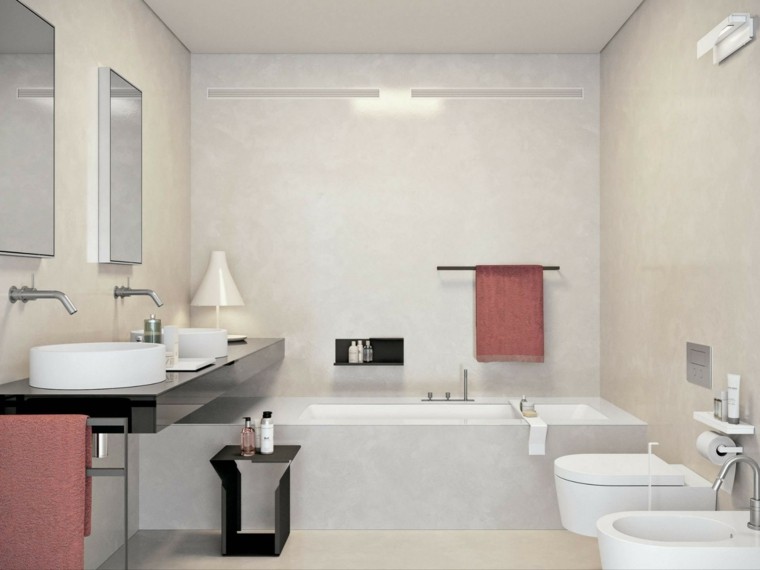 Baños modernos con bañera - cincuenta diseños