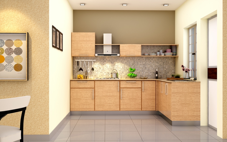 Cocinas pequeñas en forma de l cincuenta diseños Muebles de madera para casas pequeñas