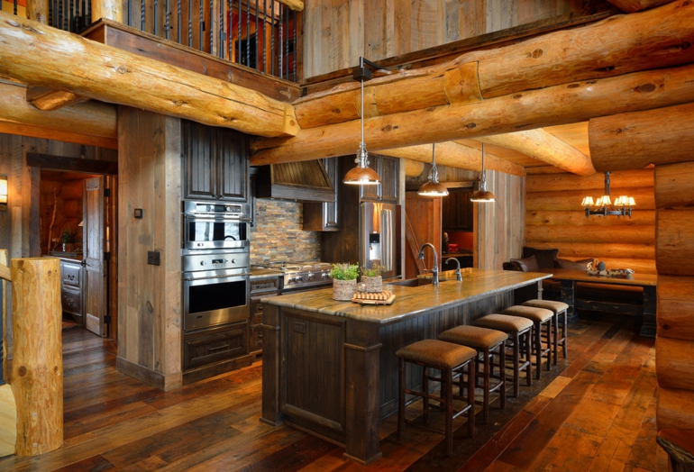 Decoración de cocinas rústicas 50 ideas originales Cocina americana rustica pequeña