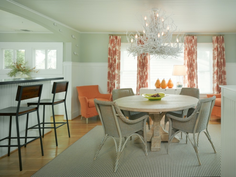 Cortinas de sala y comedor colores y estampados Fondos de comedor una foto