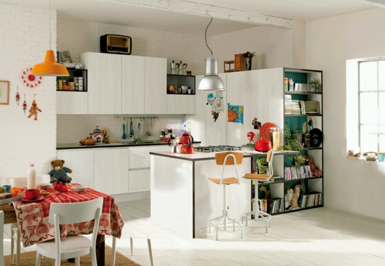 Decoracion de cocinas pequeñas 53 ideas interesantes Cocina comedor decoracion moderna