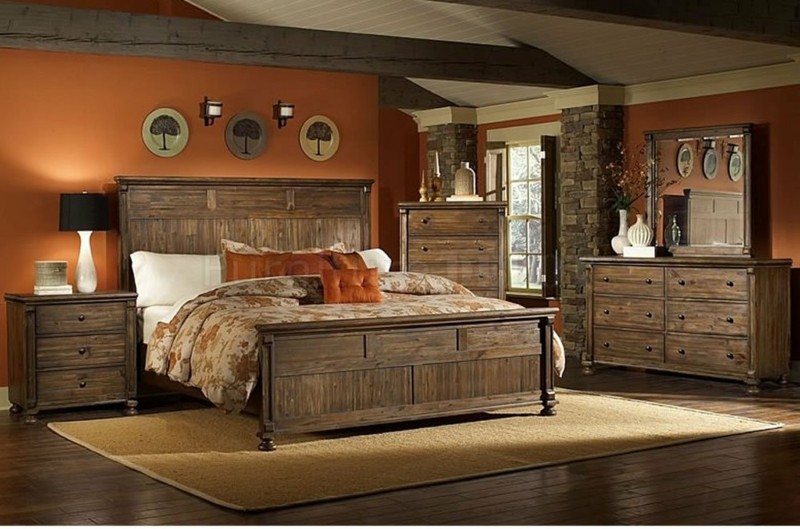 Decoracion de dormitorios rusticos madera y piedra Muebled para dormitorio de madera