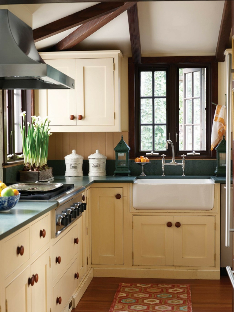 Cocinas pequeñas en forma de l cincuenta diseños Diseño muebles cocina con repisa