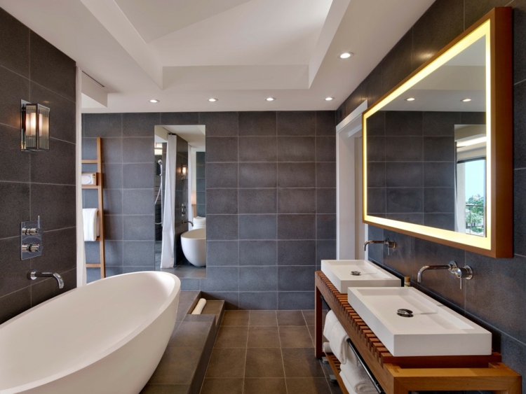 Madera diseño en 50 ideas para baños acogedores.