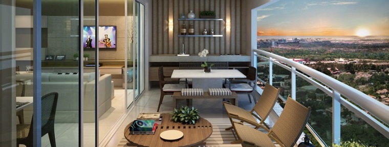 Decoracion de balcones y terrazas pequeñas 99 ideas geniales Balcón Con Casas decoración