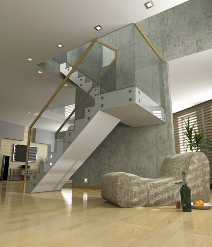 Barandillas vidrio y otros materiales, 50 escaleras de ensueño. Decoración Cristal Balcón