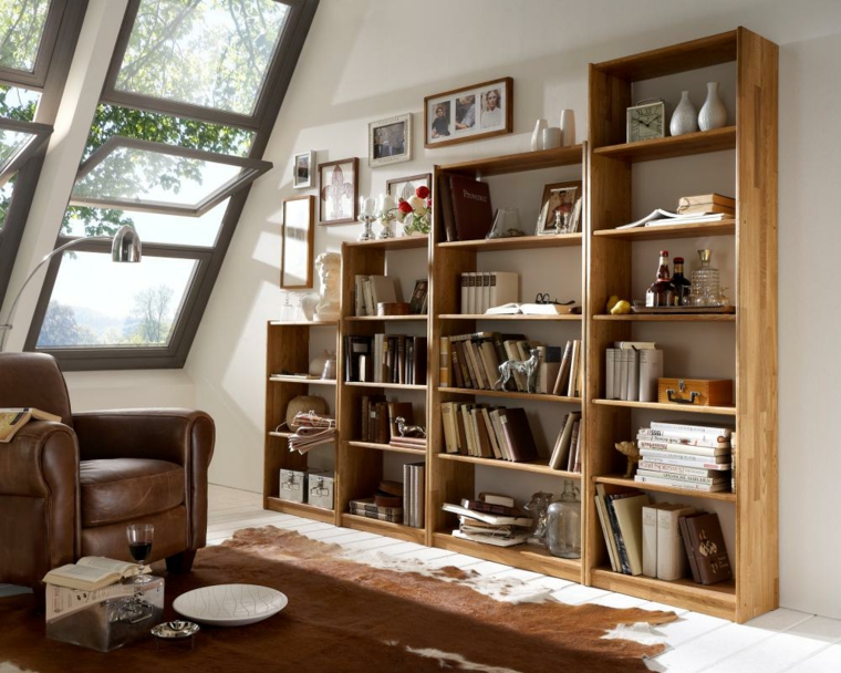 Bibliotecas grandes para salas de estar modernas Salas de madera modernas