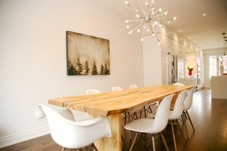 Mesas de comedor modernas de madera maciza 50 ideas.