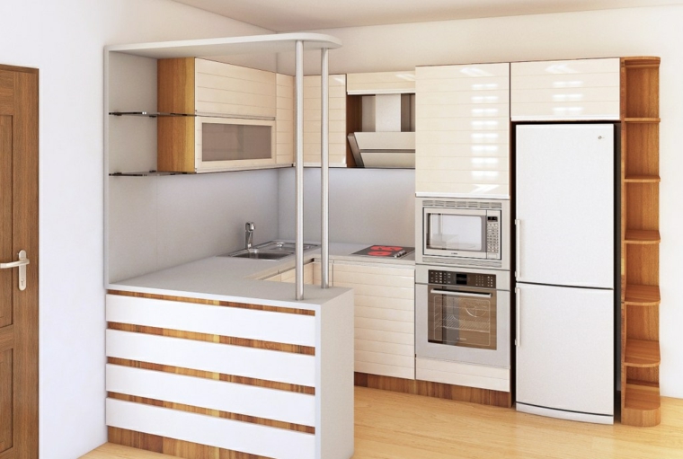 Cocinas con barra americana 35 diseños de lujo Decoracion de barras desayunadoras
