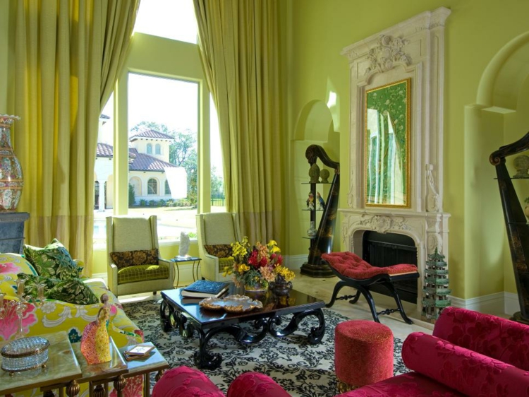 Colores para pintar un salon en 50 espacios diferentes.