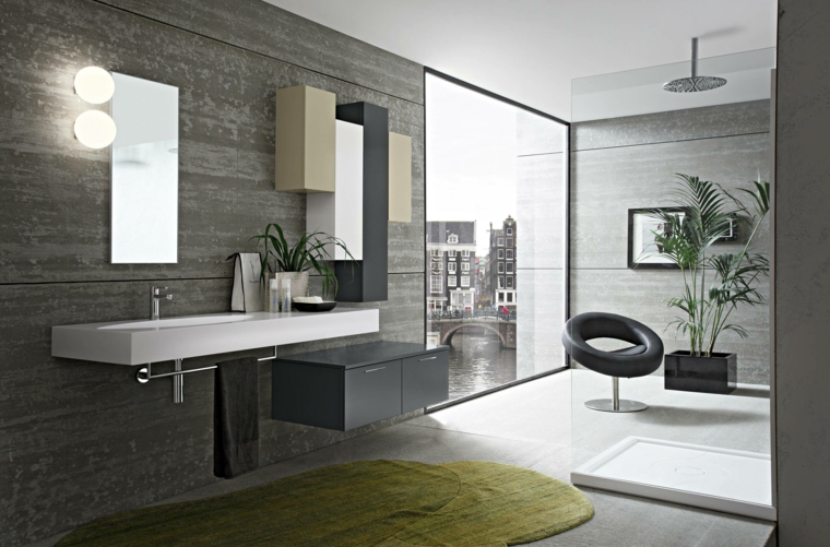 Baños modernos verdes ~ dikidu.com