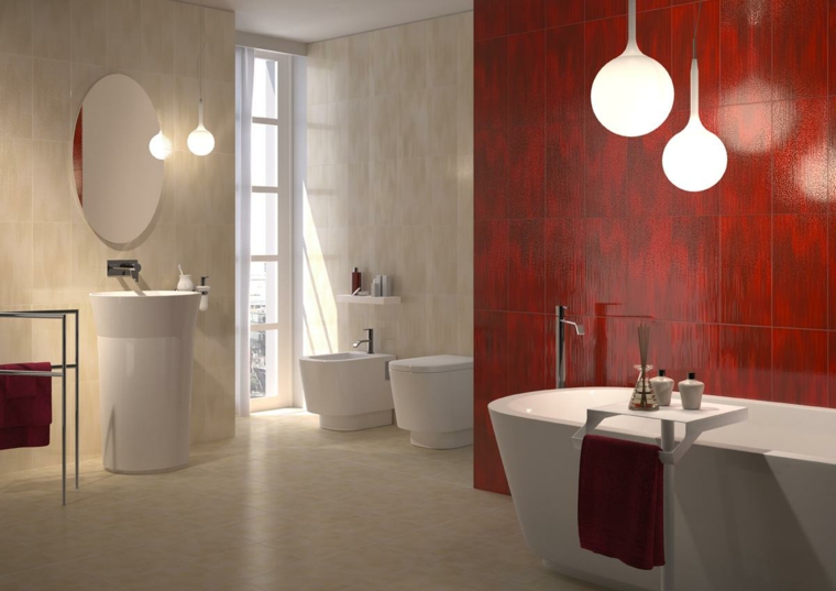 Baños modernos rojos ~ dikidu.com