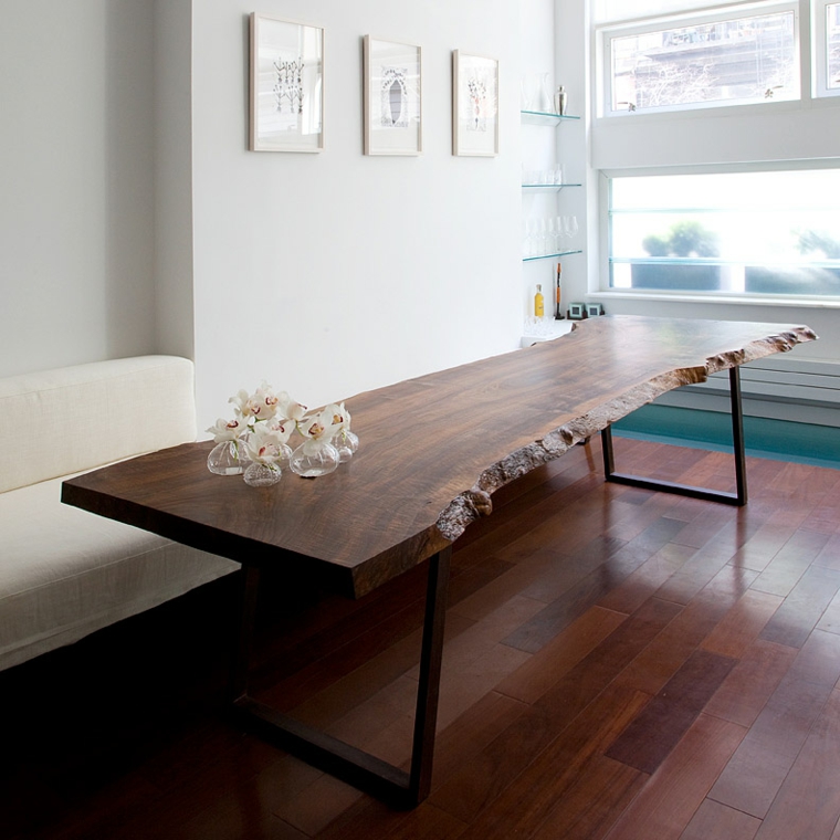 Mesas de comedor modernas de madera maciza 50 ideas. Diseño de comedor de madera