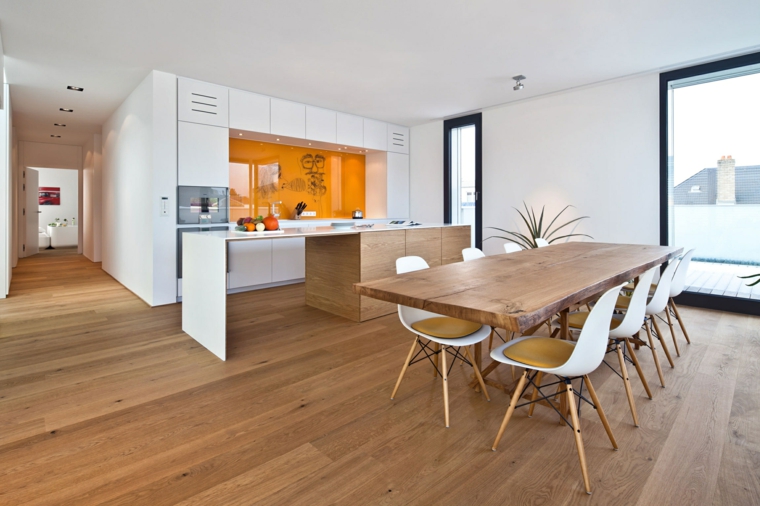 Mesas de comedor modernas de madera maciza 50 ideas. Mesas de comedor de madera rustica