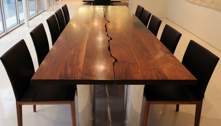 Mesas de comedor modernas de madera maciza 50 ideas.
