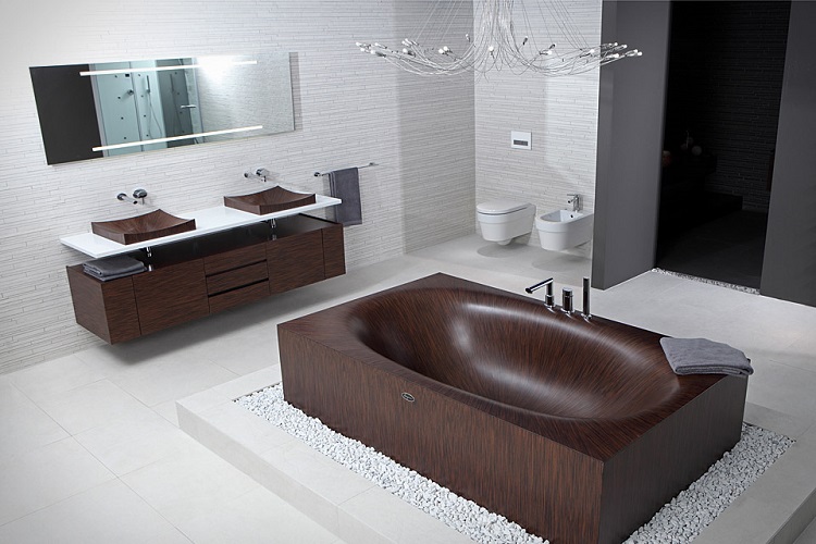 Baños con bañera, materiales y tendencias para el hogar.