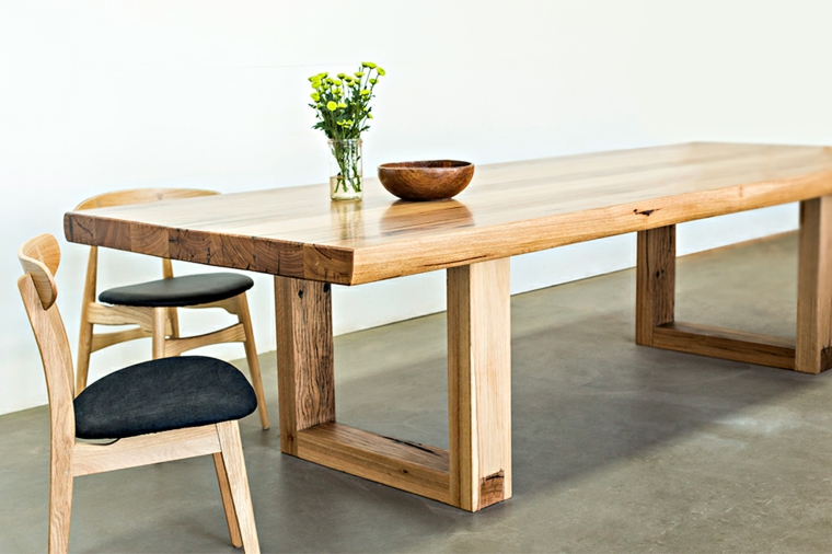 Mesas de comedor modernas de madera maciza 50 ideas.
