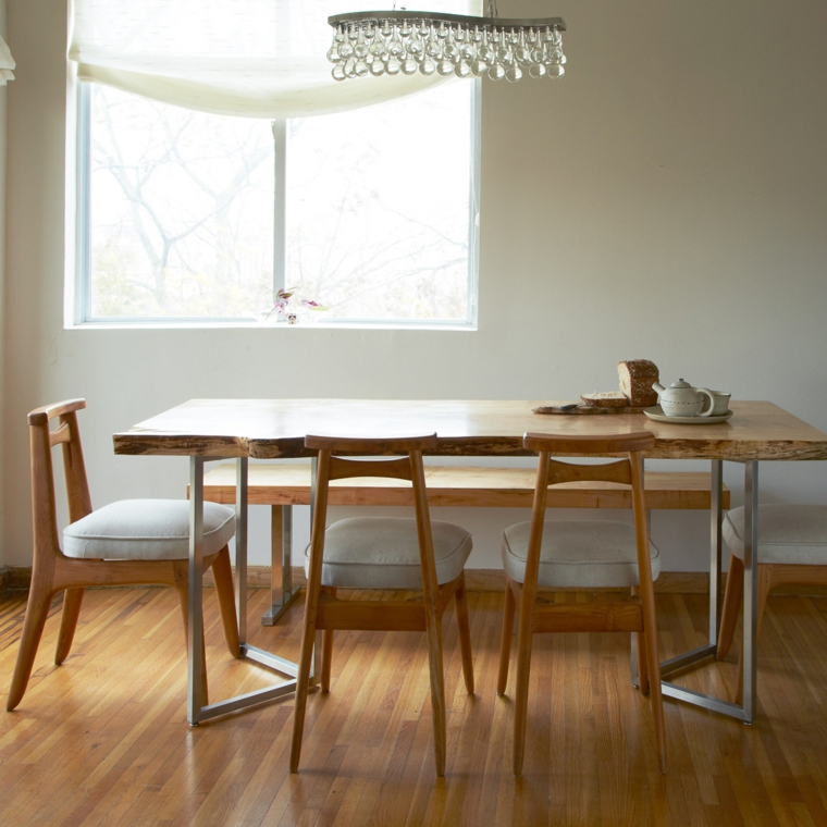 Mesas de comedor modernas de madera maciza 50 ideas.