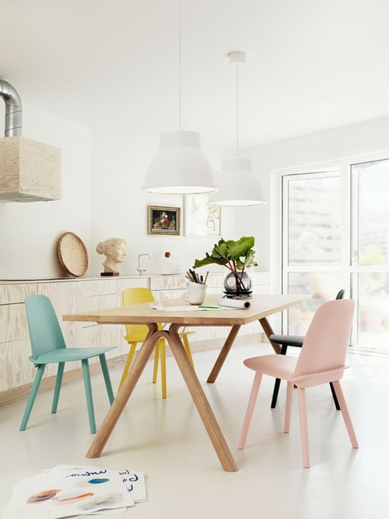 Comedores de estilo escandinavo setenta y cinco imágenes Diseño comedor Sillas