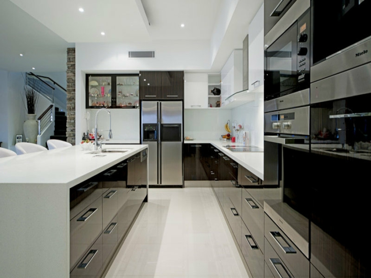 Cocinas modernas distribucion en u y otras variantes.