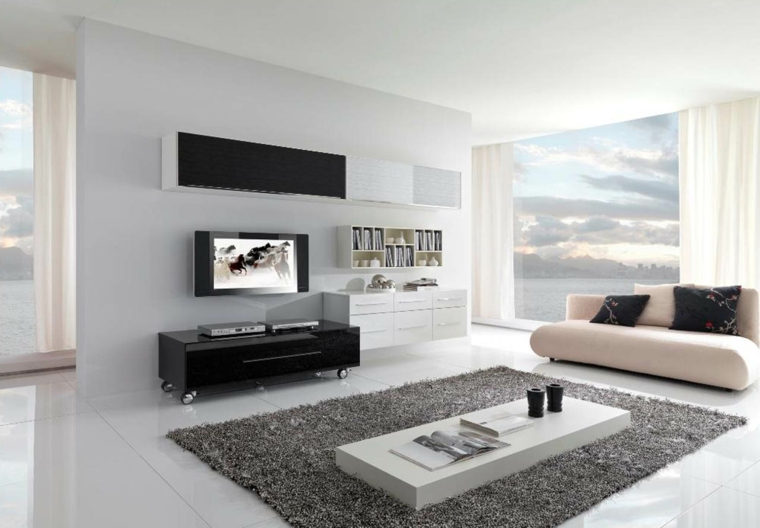Interiores minimalistas 85 habitaciones en blanco y negro Salones en blanco negro y rojo