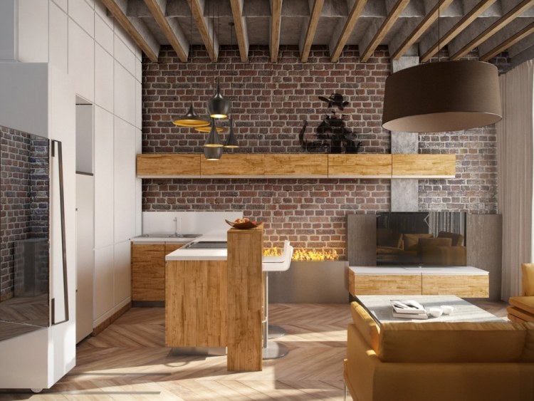 Wohnzimmer ideen : wohnzimmer ideen steinwand ~ inspirierende ...