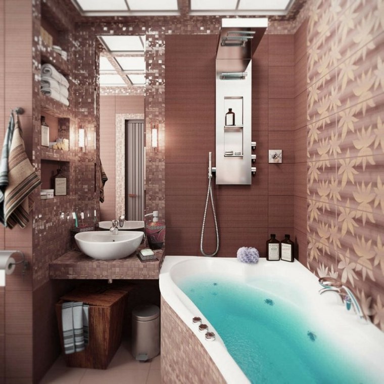 Mosaicos 115 diseños de baños atractivos y coloridos Baños con jacuzzi