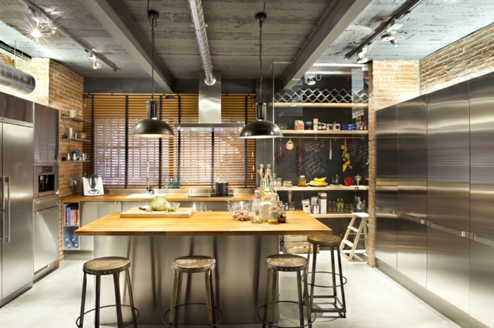 Diseño industrial para cocinas, 75 ideas que no puedes ignorar. Ideas Lámparas Industriales