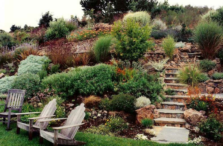 Jardines modernos con terrazas y gradas 50 diseños Jardines modernos con terrazas y gradas 50 diseños