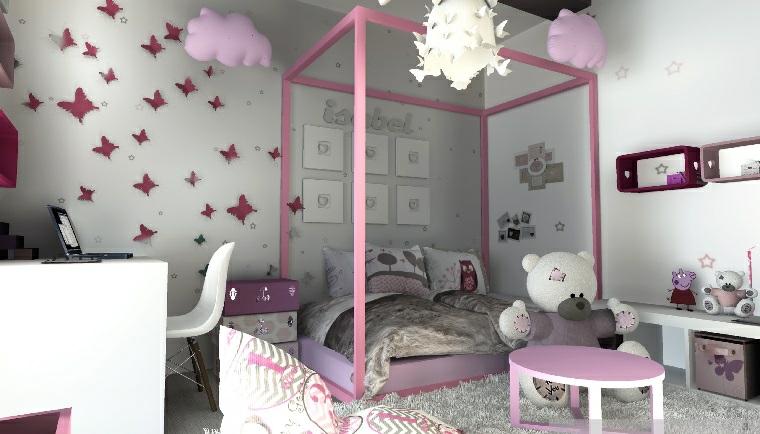Pintar paredes o poner papel de pared 50 habitaciones de niños Murales mariposas para cuartos