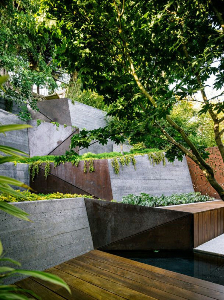 Jardines modernos con terrazas y gradas 50 diseños Jardines modernos con terrazas y gradas 50 diseños