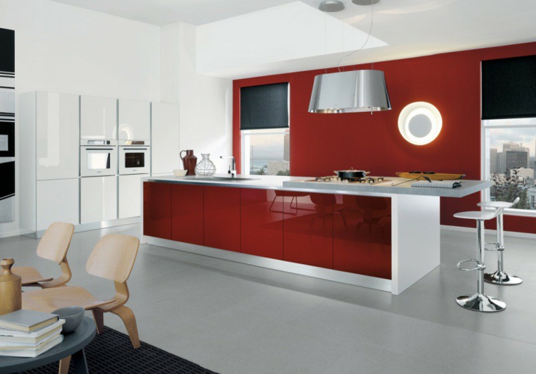Cocinas rojas y blancas descubre la nueva tendencia de 2016