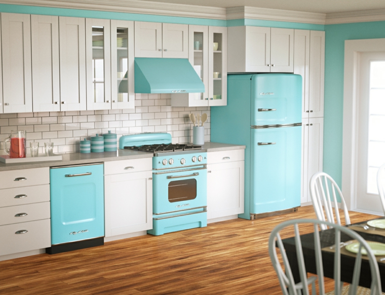 Cocinas vintage 26 diseños con encanto retro Sala Colorida diseño
