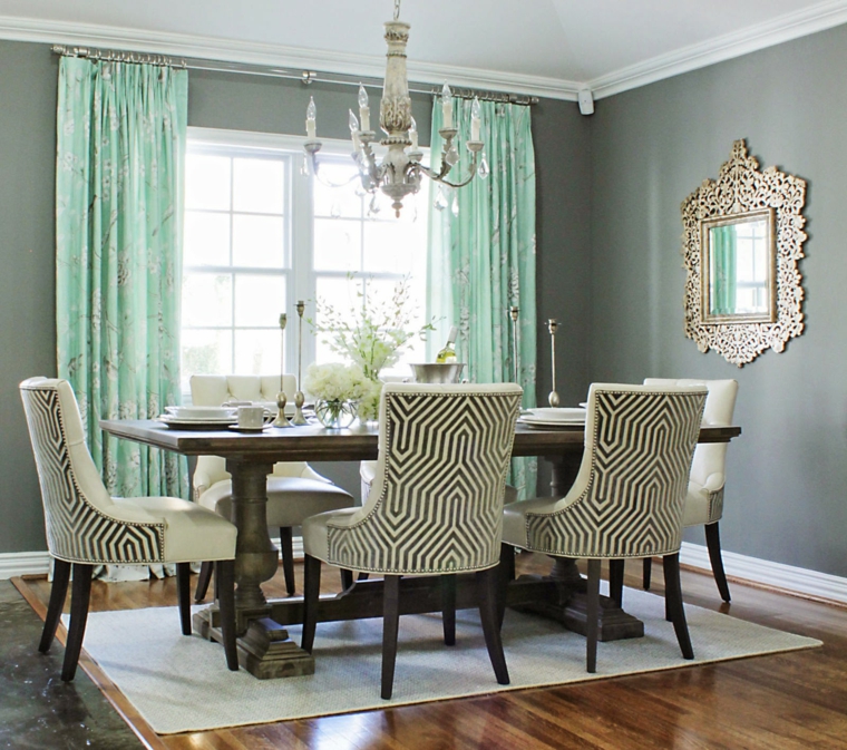 Decorar comedor pequeño 55 ideas y consejos Cortinas comedor