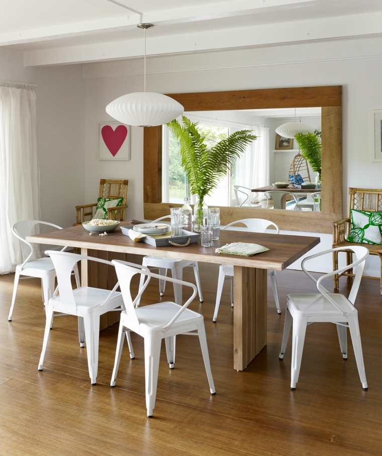 Decorar comedor pequeño 55 ideas y consejos Sillas y mesas de madera blanco