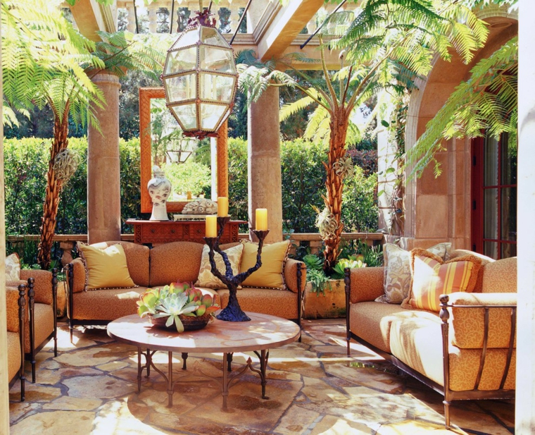 Decoración romántica y moderna para jardÃn y terraza Covered patio decoración