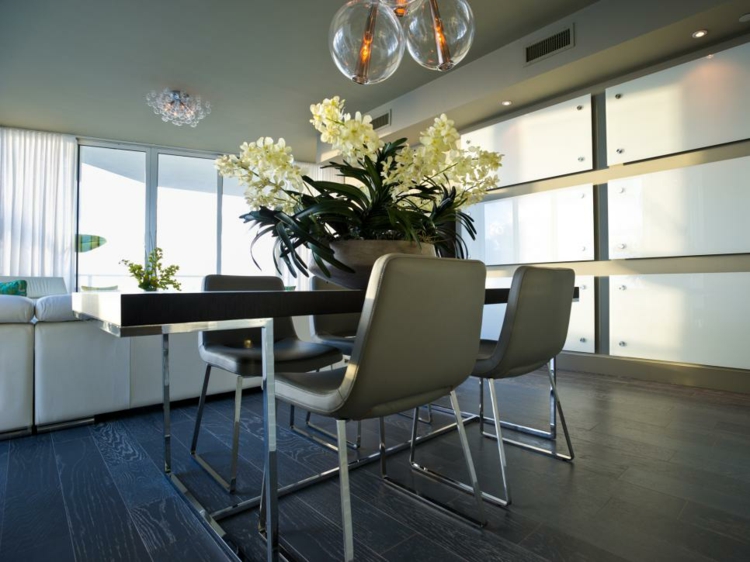 Centros de mesa decoracion elegante para comedores Vidrio comedor diseño
